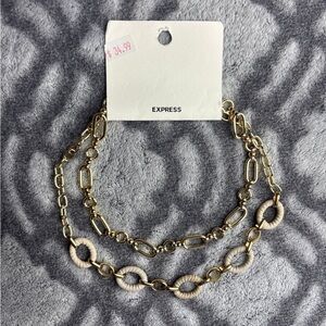Express Gold and Cream Chain Necklace